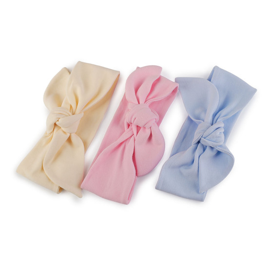 Bandeau en coton pour bébé - nœud - Crème clair (1 Pièce) Bandeau en coton pour bébé - nœud - Crème clair (1 Pièce)