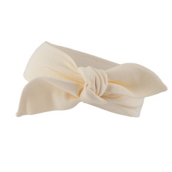 Bandeau en coton pour bébé - nœud - Crème clair (1 Pièce)