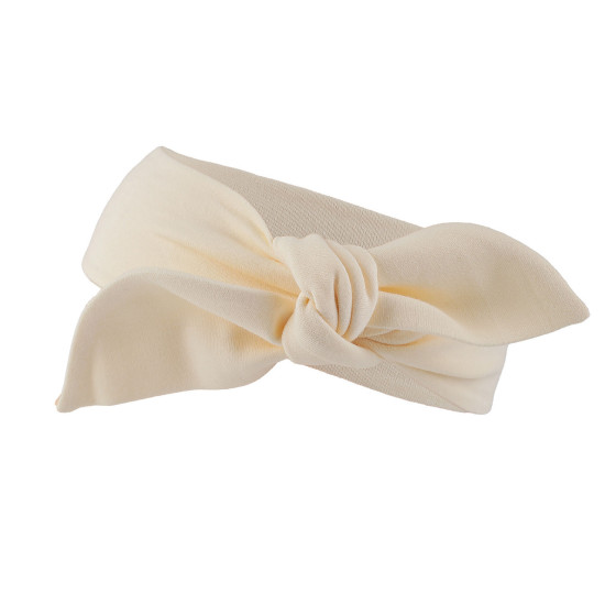 Bandeau en coton pour bébé - nœud - Crème clair (1 Pièce) Bandeau en coton pour bébé - nœud - Crème clair (1 Pièce)