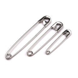 Épingles à nourrice, assortiment de tailles - Nickel (1 Botte)