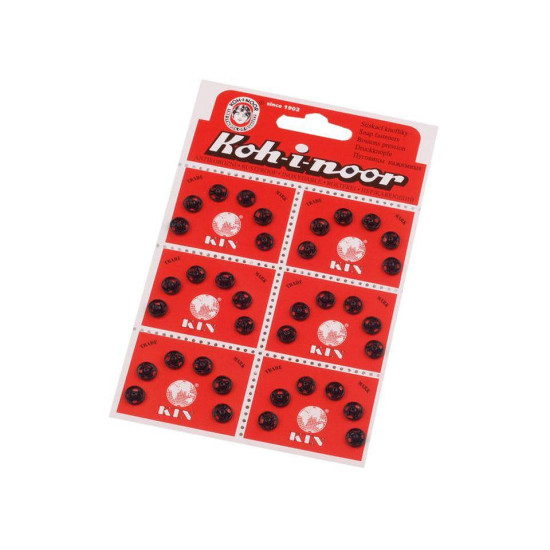 Metal snap fasteners, size 2/0 - Nickel (6 Cards)