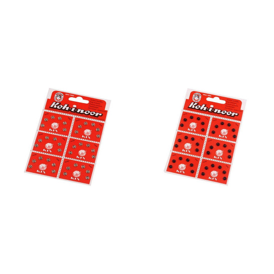 Metal snap fasteners, size 2/0 - Nickel (6 Cards)