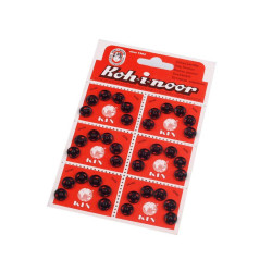 Metal snap fasteners, size 1 and 2 - Black (6 Cards)