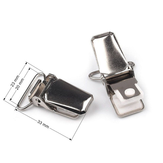 Zapięcie do szelek szerokość 20 mm - Nikiel (2 Sztuki) Zapięcie do szelek szerokość 20 mm - Nikiel (2 Sztuki)