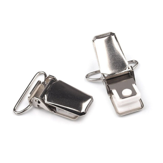 Suspender clip width 24 mm - Nickel (100 Pieces) Suspender clip width 24 mm - Nickel (100 Pieces)