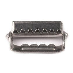 Adjustable suspender slider / adjuster with teeth, width 20; 24; 30; 40 mm - Nickel (20 Pieces)