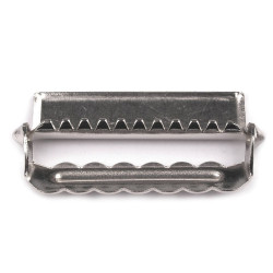 Adjustable suspender slider / adjuster with teeth, width 20; 24; 30; 40 mm - Nickel (20 Pieces)