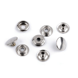Napy metalowe ø15 mm (am6) do mocnych tkanin, luzem - Nikiel (100 Sztuki)
