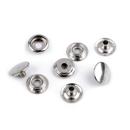 Metal snaps ø15 mm (am6) for thick fabrics, in bulk - Nickel (100 Pieces) Metal snaps ø15 mm (am6) for thick fabrics, in bulk - Nickel (100 Pieces)