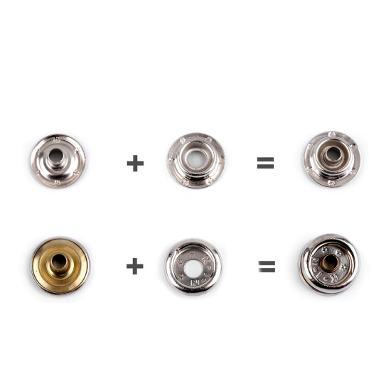 Metal snaps ø15 mm (am6) for thick fabrics, in bulk - Nickel (100 Pieces) Metal snaps ø15 mm (am6) for thick fabrics, in bulk - Nickel (100 Pieces)