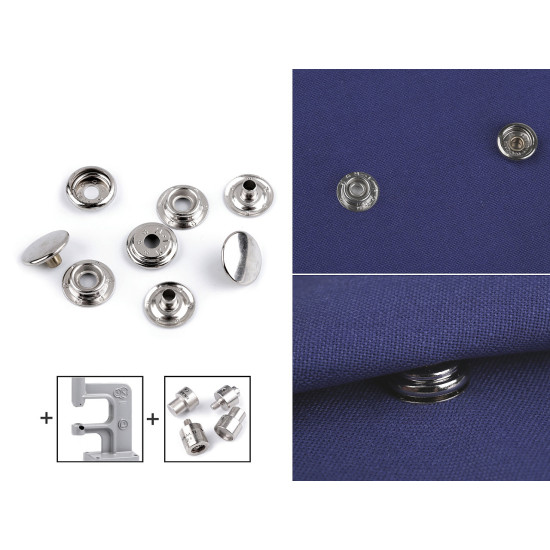 Metal snaps ø15 mm (am6) for thick fabrics, in bulk - Nickel (100 Pieces) Metal snaps ø15 mm (am6) for thick fabrics, in bulk - Nickel (100 Pieces)