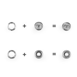 Roland baby ø10 mm for thin fabrics, in bulk - Nickel (500 Sets)