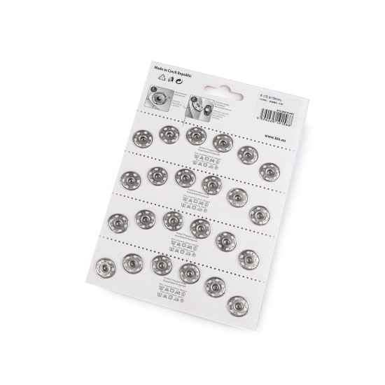 Metall-druckknöpfe/snaps gr. 6 - Nickel (4 Karten)