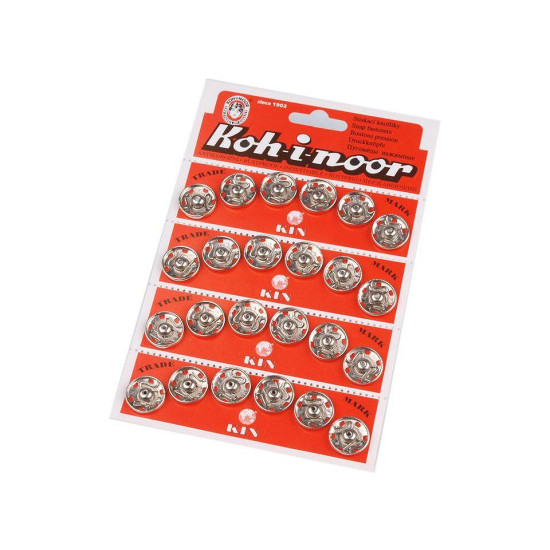Metal snap fasteners, size 7 - Black (4 Cards)