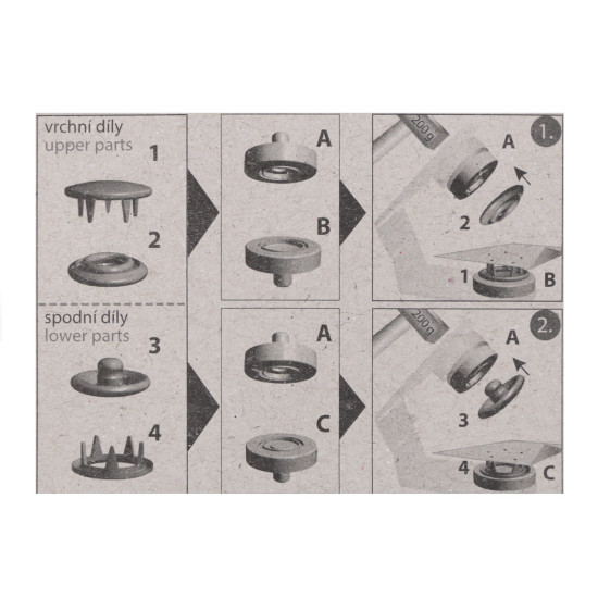 Roland style ø11 mm for thin fabrics, nickel - Nickel (1 Card) Roland style ø11 mm for thin fabrics, nickel - Nickel (1 Card)