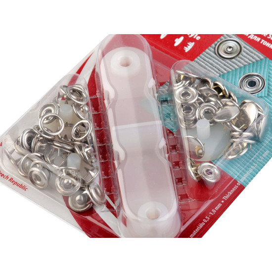 Roland style ø11 mm for thin fabrics, nickel - Nickel (1 Card) Roland style ø11 mm for thin fabrics, nickel - Nickel (1 Card)