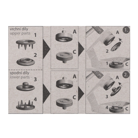 Roland baby ø10 mm for thin fabrics - Nickel (1 Card) Roland baby ø10 mm for thin fabrics - Nickel (1 Card)