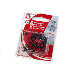 Haftki odzieżowe rozmiar 15+14; 13+12; 12+20; 10+8 mm - Czarny (1 Pudełko)