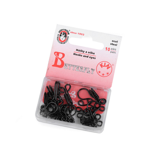 Haftki odzieżowe rozmiar 18+16 mm i 20+18 mm - Czarny (1 Pudełko) Haftki odzieżowe rozmiar 18+16 mm i 20+18 mm - Czarny (1 Pudełko)