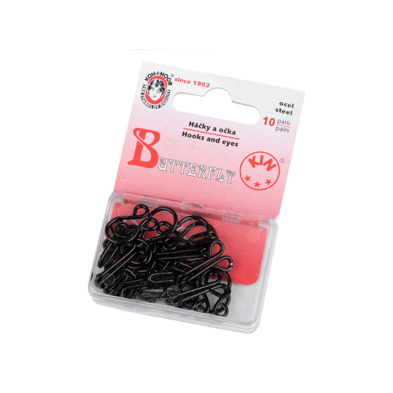 Haftki odzieżowe rozmiar 18+16 mm i 20+18 mm - Czarny (1 Pudełko) Haftki odzieżowe rozmiar 18+16 mm i 20+18 mm - Czarny (1 Pudełko)