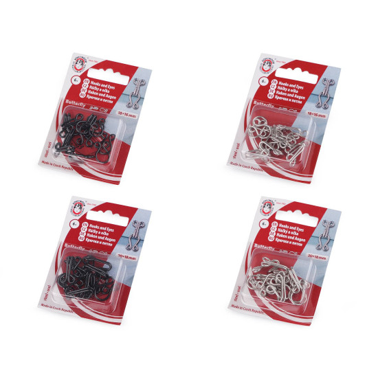 Haftki odzieżowe rozmiar 18+16 mm i 20+18 mm - Czarny (1 Pudełko) Haftki odzieżowe rozmiar 18+16 mm i 20+18 mm - Czarny (1 Pudełko)