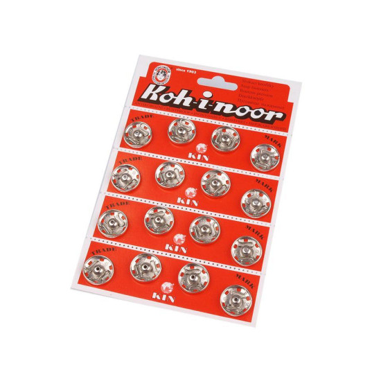 Metal snap fasteners size 8 - Black (4 Cards)