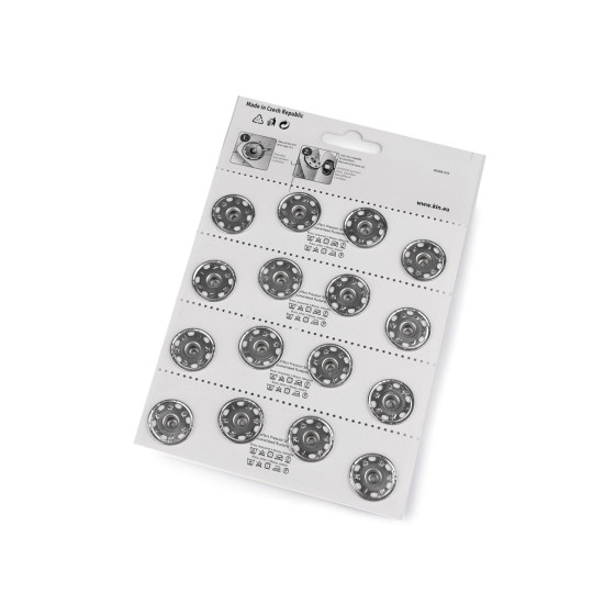 Metal snap fasteners size 8 - Black (4 Cards)