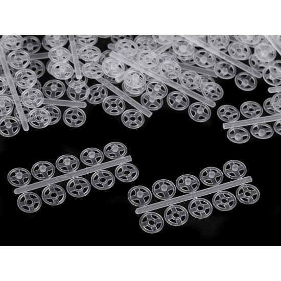 Felvarrható műanyag patent / összenyomható gomb ø7mm - ø 15 mm - Transparent (400 Csokrok) Felvarrható műanyag patent / összenyomható gomb ø7mm - ø 15 mm - Transparent (400 Csokrok)