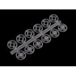 Felvarrható műanyag patent / összenyomható gomb ø7mm - ø 15 mm - Transparent (100 Csokrok)