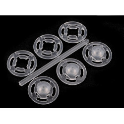 Felvarrható műanyag patent / összenyomható gomb ø7mm - ø 15 mm - Transparent (100 Csokrok)
