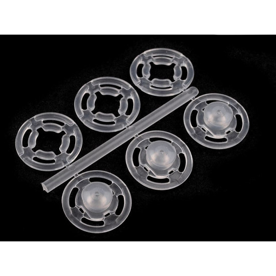 Felvarrható műanyag patent / összenyomható gomb ø7mm - ø 15 mm - Transparent (400 Csokrok) Felvarrható műanyag patent / összenyomható gomb ø7mm - ø 15 mm - Transparent (400 Csokrok)