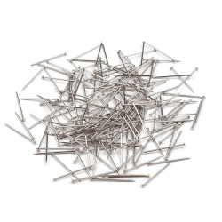 Broches à tête droite en métal, longueur 18 mm - Nickel (1 Boîte)