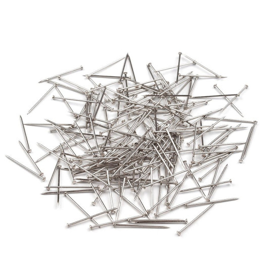 Broches à tête droite en métal, longueur 18 mm - Nickel (20 Boîtes) Broches à tête droite en métal, longueur 18 mm - Nickel (20 Boîtes)