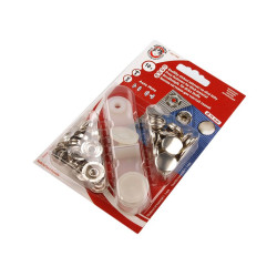 Metal snaps ø15 mm for thick fabrics, nickel - Nickel (1 Card)