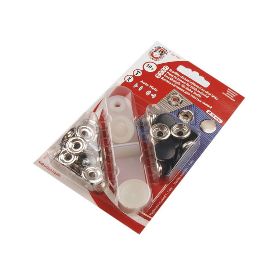 Metal snaps ø15 mm for thick fabrics, colored varnish - Paris blue (1 Card) Metal snaps ø15 mm for thick fabrics, colored varnish - Paris blue (1 Card)