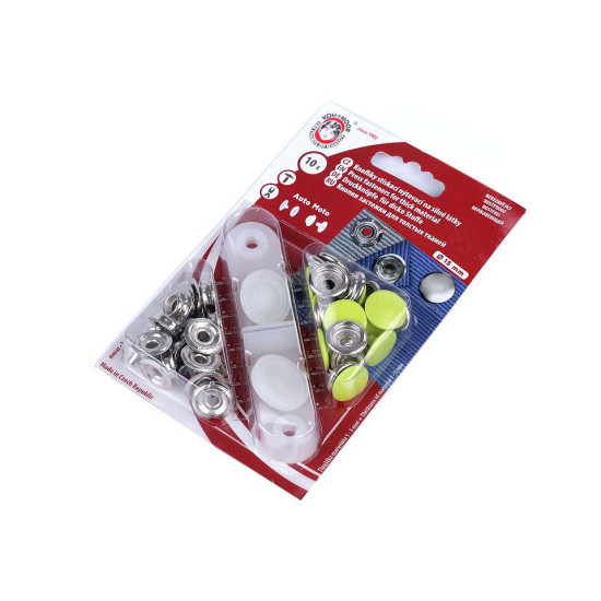 Metal snaps ø15 mm for thick fabrics, colored varnish - Paris blue (1 Card) Metal snaps ø15 mm for thick fabrics, colored varnish - Paris blue (1 Card)