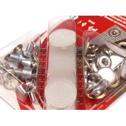 Wuk nickel-druckknopf für mitteldicke stoffe, ø 15 mm - Nickel (1 Karte)