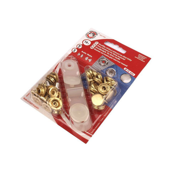 Metal snaps ø15 mm for thick fabrics, gold - Gold lt. (1 Card) Metal snaps ø15 mm for thick fabrics, gold - Gold lt. (1 Card)