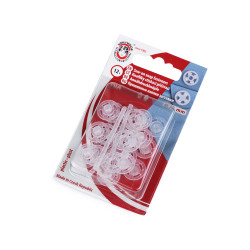 Felvarrható műanyag patent / összenyomható gomb ø7 mm - ø15 mm - Transparent (1 Kártya)