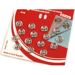 Metal snap fasteners - Nickel (1 Card)