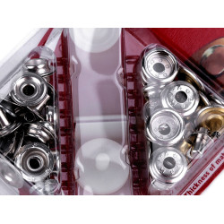 Metal snaps ø15 mm for thick fabrics, high rivet - Nickel (1 Card)