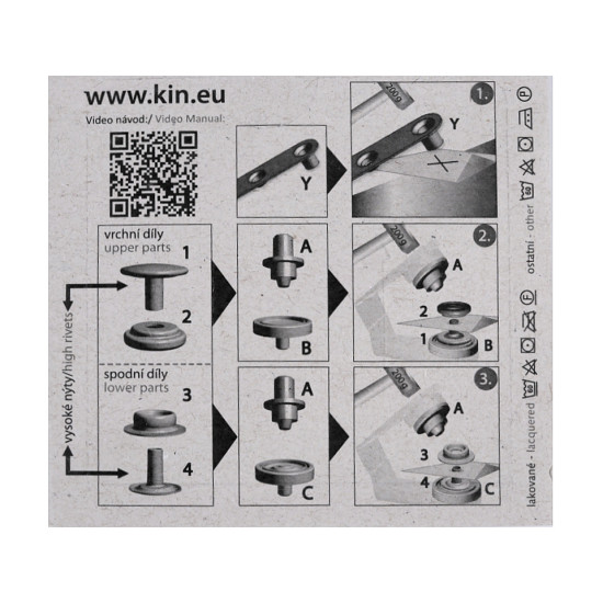 Metal snaps ø15 mm for thick fabrics, high rivet - Nickel (1 Card) Metal snaps ø15 mm for thick fabrics, high rivet - Nickel (1 Card)