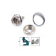 Metal press studs with screw ø15 mm - Nickel (50 Sets) Metal press studs with screw ø15 mm - Nickel (50 Sets)