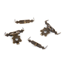 Decorative metal fastening for jewellery boxes - Vintage brass (100 Sets)
