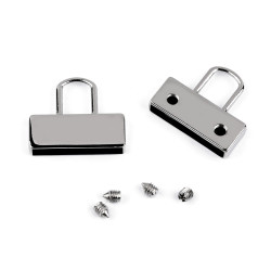 Strap end caps, width 20 mm - Nickel (2 Pieces)