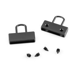 Strap end caps, width 20 mm - Black nickel (2 Pieces)