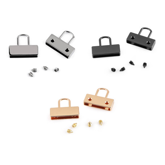 Strap end caps, width 20 mm - Nickel (2 Pieces) Strap end caps, width 20 mm - Nickel (2 Pieces)