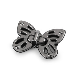 Zapięcie do torby motyl 37x52 mm - Czarny nikiel (1 Zestaw)