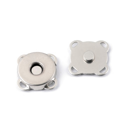 Zapięcie magnetyczne do przyszycia ø14 mm - Nikiel (100 Zestawy)