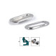 Oczka metalowe z podkładką owal 4x16 mm - Nikiel (50 Pary) Oczka metalowe z podkładką owal 4x16 mm - Nikiel (50 Pary)